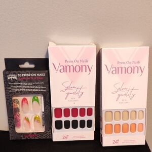 Press On Nails - Red and Orange Set